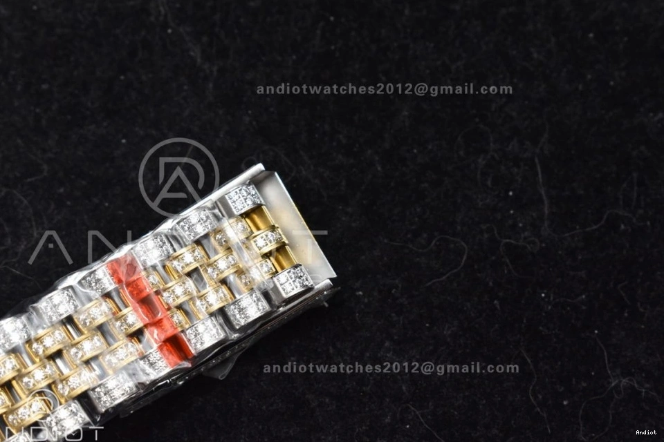 Yellow 2 Diamond DateJust TWD 41mm Gold Best Tone Version Dial Roman 0122